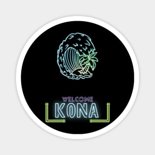 Kona neon letters surf Hawaii Magnet